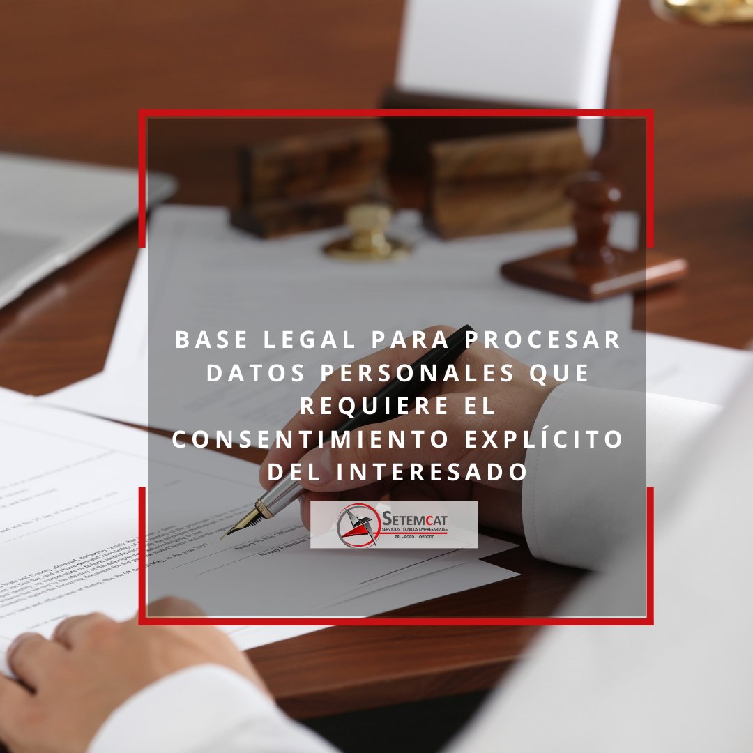 setemcatprivacy's tweet photo. ¿Cuál es la base legal para procesar datos personales que requiere el consentimiento explícito del interesado?
A) Cumplimiento de una obligación legal
B) Intereses legítimos del responsable del tratamiento
C) Ejecución de un contrato
D) Consentimiento explícito del interesado https://t.co/1nmdOyUn1q