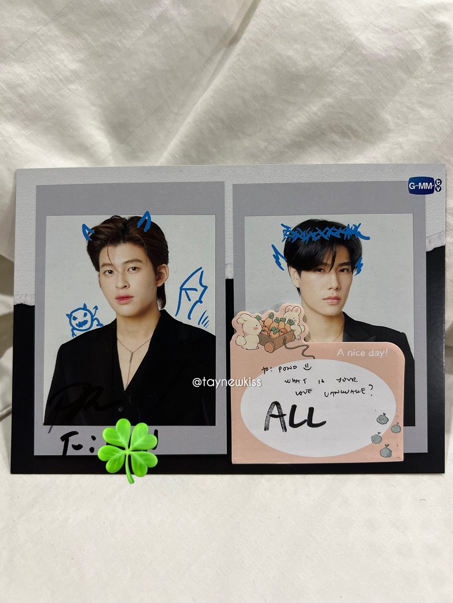 gemfotkiss's tweet image. Fansign📝 #GMMTVFANDAY13
Q. What is your love language?

Pond: ALL

I asked the same thing to phu before so I wanted to know his answer🤭 
Istg I just couldn’t stop smiling!

👩🏻: ALL?
🐶: ALL cos I’m a GOOD BOYFRIEND 😏

#PPxFANDAY13inMANILA #ปอนด์ภูวินทร์ 
#ppnaravit #pondphuwin