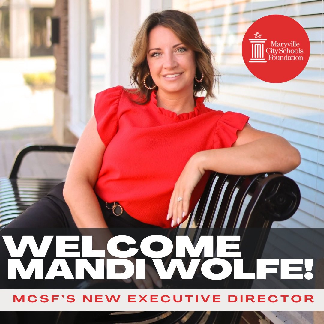 The Maryville City Schools Foundation is excited to introduce Mandi Wolfe as our new Executive Director! 🌟

She looks forward to collaborating with educators and community partners to innovate, inspire and make lasting impacts on the lives of our students! ❤️

#MCSF | #Welcome