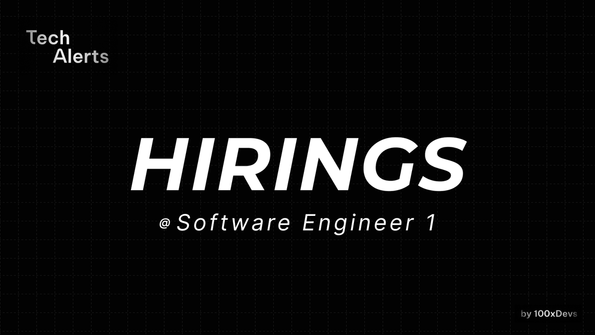 Hire100x's tweet photo. 🚨👀 𝗛𝗜𝗥𝗜𝗡𝗚𝗦 🖇️💼

H1 : 𝗦𝗼𝗳𝘁𝘄𝗮𝗿𝗲 𝗘𝗻𝗴𝗶𝗻𝗲𝗲𝗿 𝟭.

Salary Band : 𝟭𝟱 - 𝟮𝟱 𝗟𝗣𝗔.

Location: 𝗥𝗲𝗺𝗼𝘁𝗲.

Exp - 1 year (𝗗𝗼 𝗮𝗽𝗽𝗹𝘆 𝗵𝗮𝘃𝗶𝗻𝗴 𝗻𝗼 𝗲𝘅𝗽 𝘁𝗼𝗼..)

Apply here : https://t.co/Q5FGorsRQH

[Comment '𝗥𝗲𝗺𝗼𝘁𝗲' if you want more 𝗿𝗲𝗺𝗼𝘁𝗲 𝗼𝗽𝗽𝗼𝗿𝘁𝘂𝗻𝗶𝘁𝗶𝗲𝘀 in the future, or just share your 𝘃𝗶𝗲𝘄𝘀/𝘀𝘂𝗴𝗴𝗲𝘀𝘁𝗶𝗼𝗻𝘀 in the comments…]

#HiringAlert