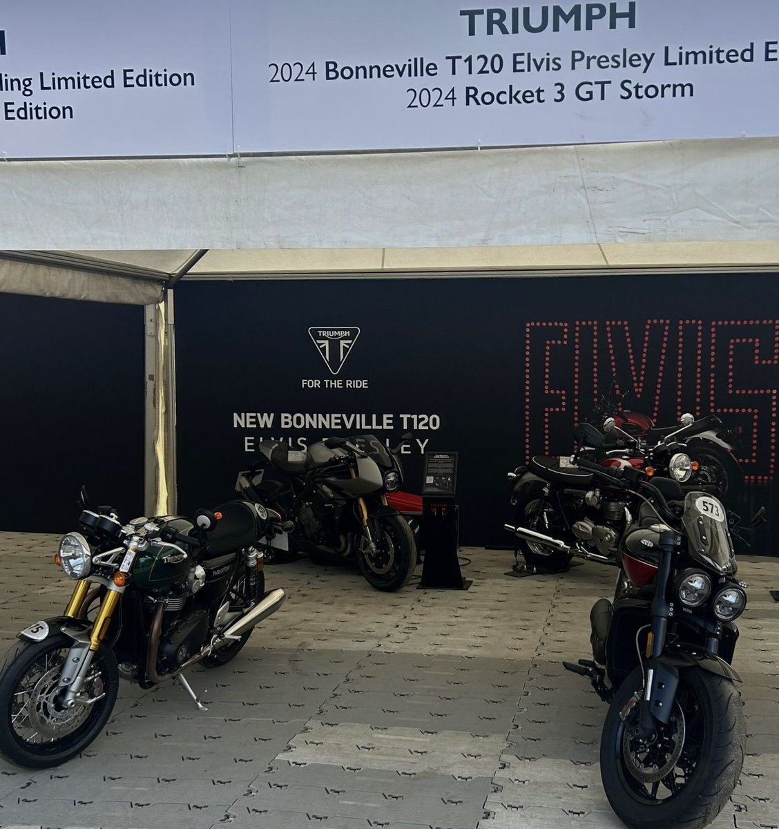 UKTriumph's tweet photo. The 2024 Goodwood Festival of Speed is officially here! 

Join us at the Triumph Motorcycles stand and discover our latest models, meet the team, and experience the thrill of Triumph up close.

#TriumphMotorcycles #Goodwood #FOS #RideWithTriumph #MotorcycleLovers #ForTheRide https://t.co/sy2hEVQcZQ