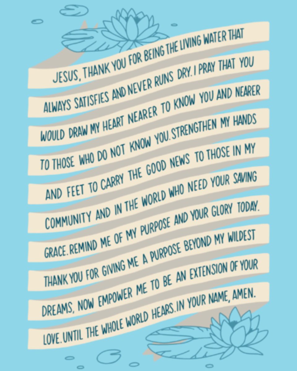 Share this encouraging prayer with a friend today 🙏💧 

Truly I tell you, whatever you did for one of the least of these brothers and sisters of mine, you did for me. -Matthew 25:40

Learn how you can share the good news through clean water at neverthirstwater.org