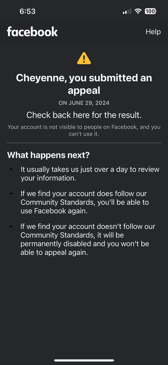 Chey_ner's tweet photo. @facebook so you wanna explain why I’m being told I haven’t finished my appeal as of yesterday but I literally submitted it almost 2 weeks ago and haven’t been given my results. Feels like I’m being screwed over here. https://t.co/CgGlRijmgf