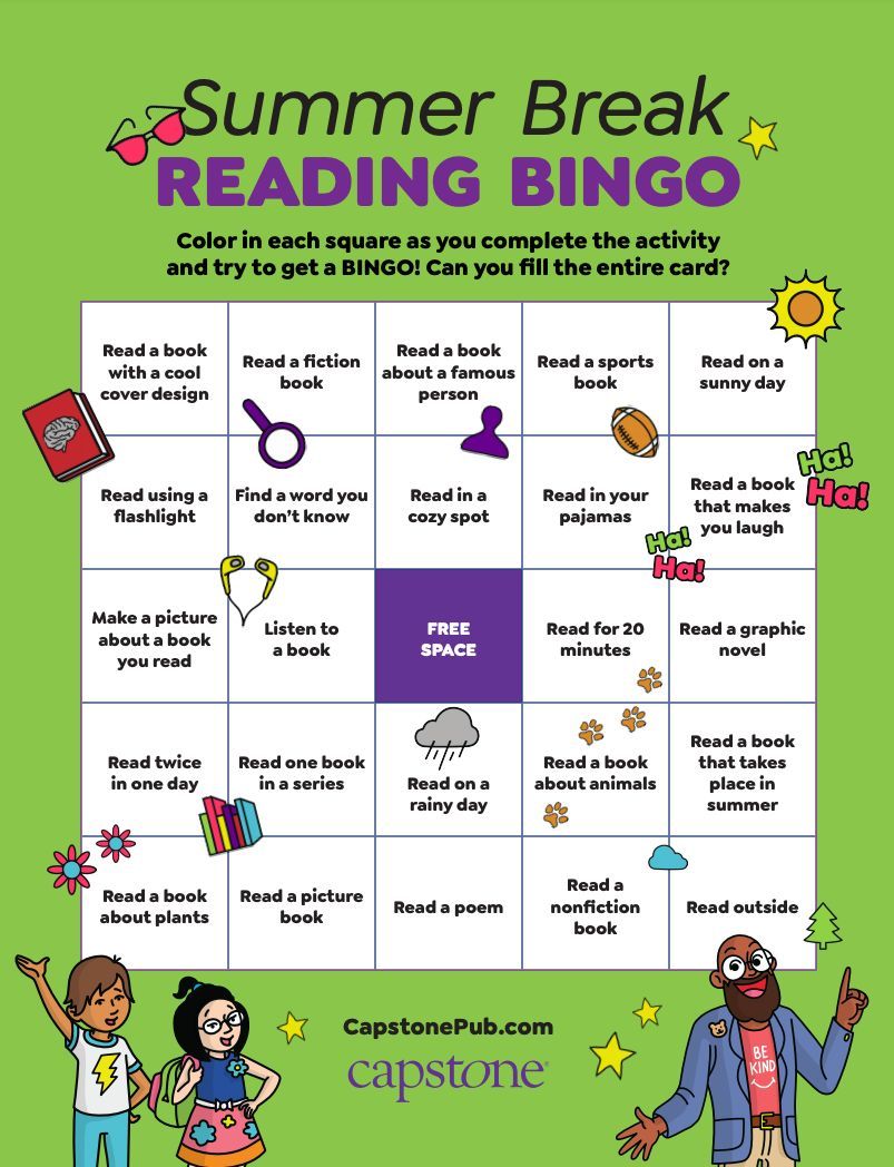 Looking to inspire kids to keep reading this summer? Try this Summer Break Reading Bingo Card from <a href="/CapstonePub/">Capstone 📚</a>: buff.ly/4b0NXtZ #KyLChat #SummerReading