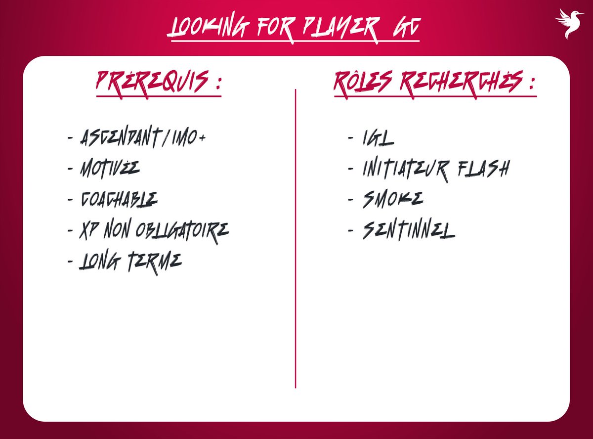 Après une petite pause, nous relançons le projet GC chez <a href="/Nomad_eSport/">NOMAD</a>.
Nous recherchons des profils motivées pour rejoindre notre équipe. 
N'hésitez pas à me contacter directement par message privé pour plus d'info.