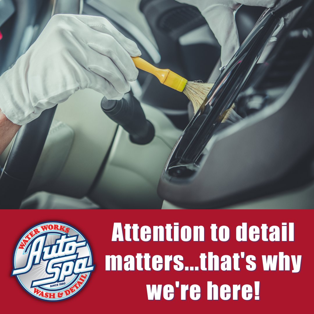 WaterWorksCS's tweet image. Attention to detail matters…that’s why we’re here! Stop by today for detailing services that will elevate your ride.

DETAIL SERVICES: waterworkscarwashes.com/services/detai…
 
#CleanCar #Upholstery #AutoSpa #WaterWorksAutoSpa #Cars #CarWashDetailing #CarDetailing #LocalCarWash