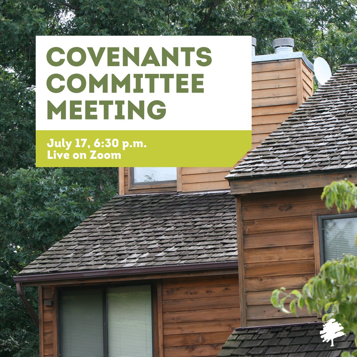 RestonOnline's tweet image. The Covenants Committee will meet via Zoom on Wednesday, July 17, at 6:30 p.m. The committee is responsible for enforcing the Use and Maintenance Covenants from the Reston Deed of Dedication and more.

Meeting details: bit.ly/RA-CovJuly2024
#Reston #Covenants