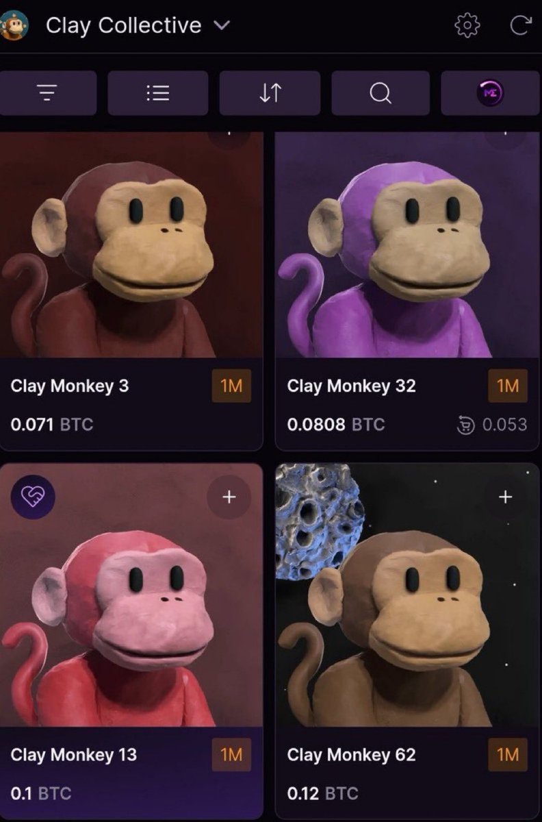 2nd day of Posting Clay every Day until .369 Bitcoin
<a href="/Brrrbon_/">Brrrbon</a> <a href="/ClayCollective_/">Clay Collective</a>

Floor Monkeys waiting for a home

Repost 🫵🏼
