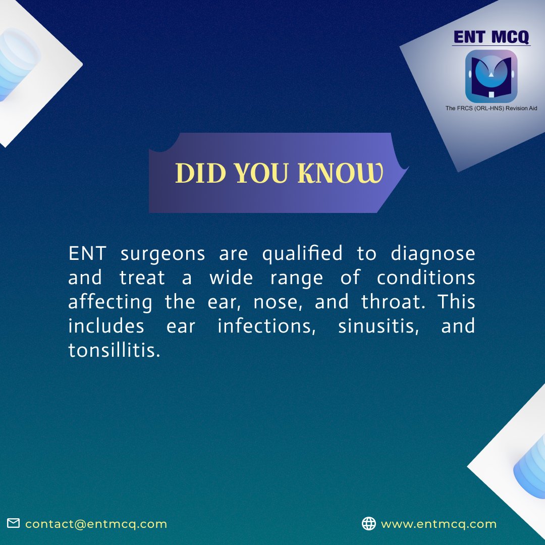 ENT MCQ - The FRCS (ORL-HNS) Exam Revision Aid (@entmcq) on Twitter photo Did you know this
๐๐จ๐ง๐ญ๐๐๐ญ ๐ฎ๐ฌ ๐จ๐ง support@entmcq.com and visit us on entmcq.com #ent #entsurgery #Diagnosis #MedEd #medx #anemia #medtwittter #foamed #ecfmg #ecfmgcertificate #Medical #MedTech
<a href="/fxgodzeuss/">Dr.YusukeKaneko</a>
<a href="/ManualOMedicine/">Manual Of Medicine</a> Did you know this
๐๐จ๐ง๐ญ๐๐๐ญ ๐ฎ๐ฌ ๐จ๐ง support@entmcq.com and visit us on entmcq.com #ent #entsurgery #Diagnosis #MedEd #medx #anemia #medtwittter #foamed #ecfmg #ecfmgcertificate #Medical #MedTech
<a href="/fxgodzeuss/">Dr.YusukeKaneko</a>
<a href="/ManualOMedicine/">Manual Of Medicine</a>
