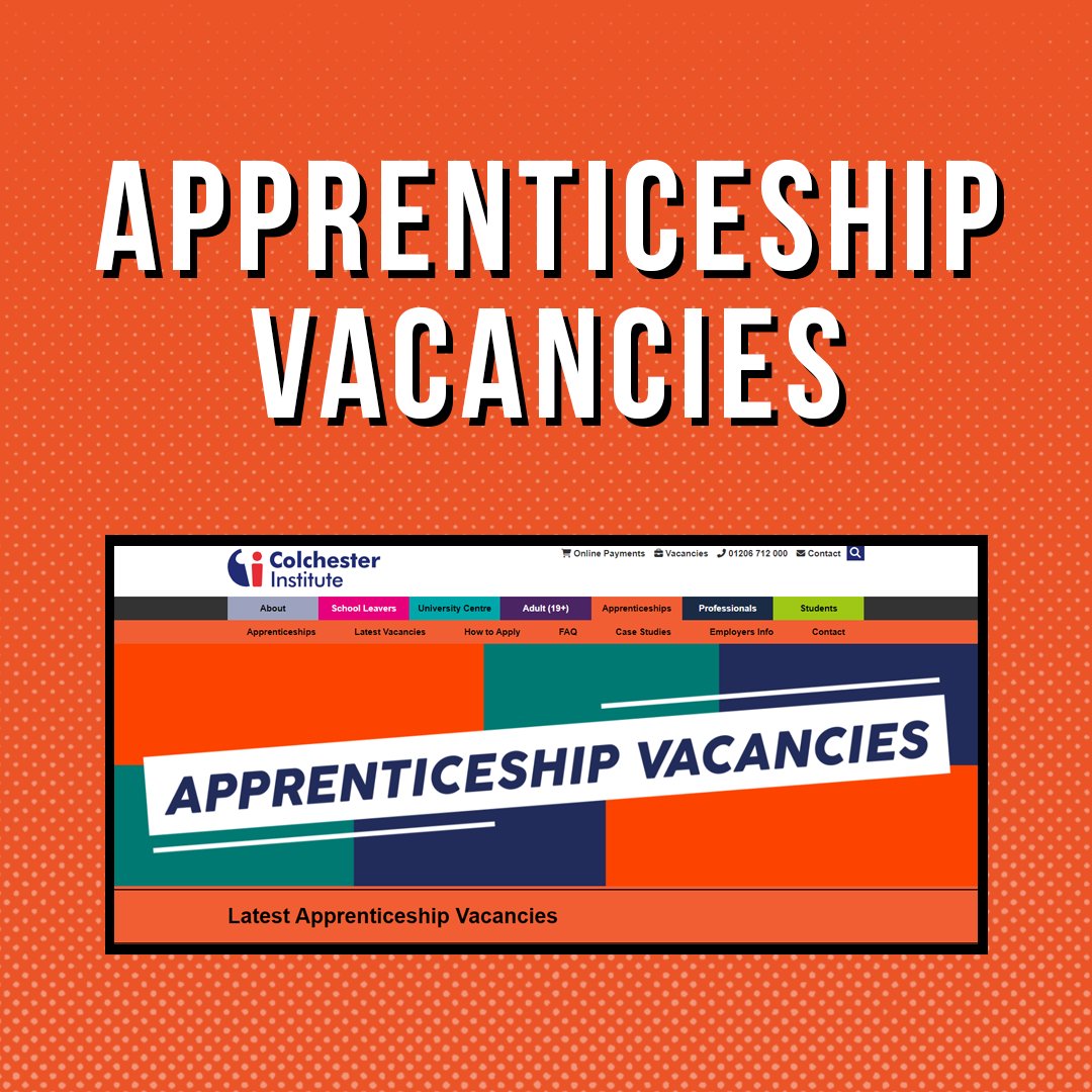 Are you interested in studying an apprenticeship? 👷‍️ 
 
There is still time to secure an apprenticeship and start your training this Autumn. 
 
Find out more, and view our current vacancies today! 
🔗colchester.ac.uk/apprenticeships