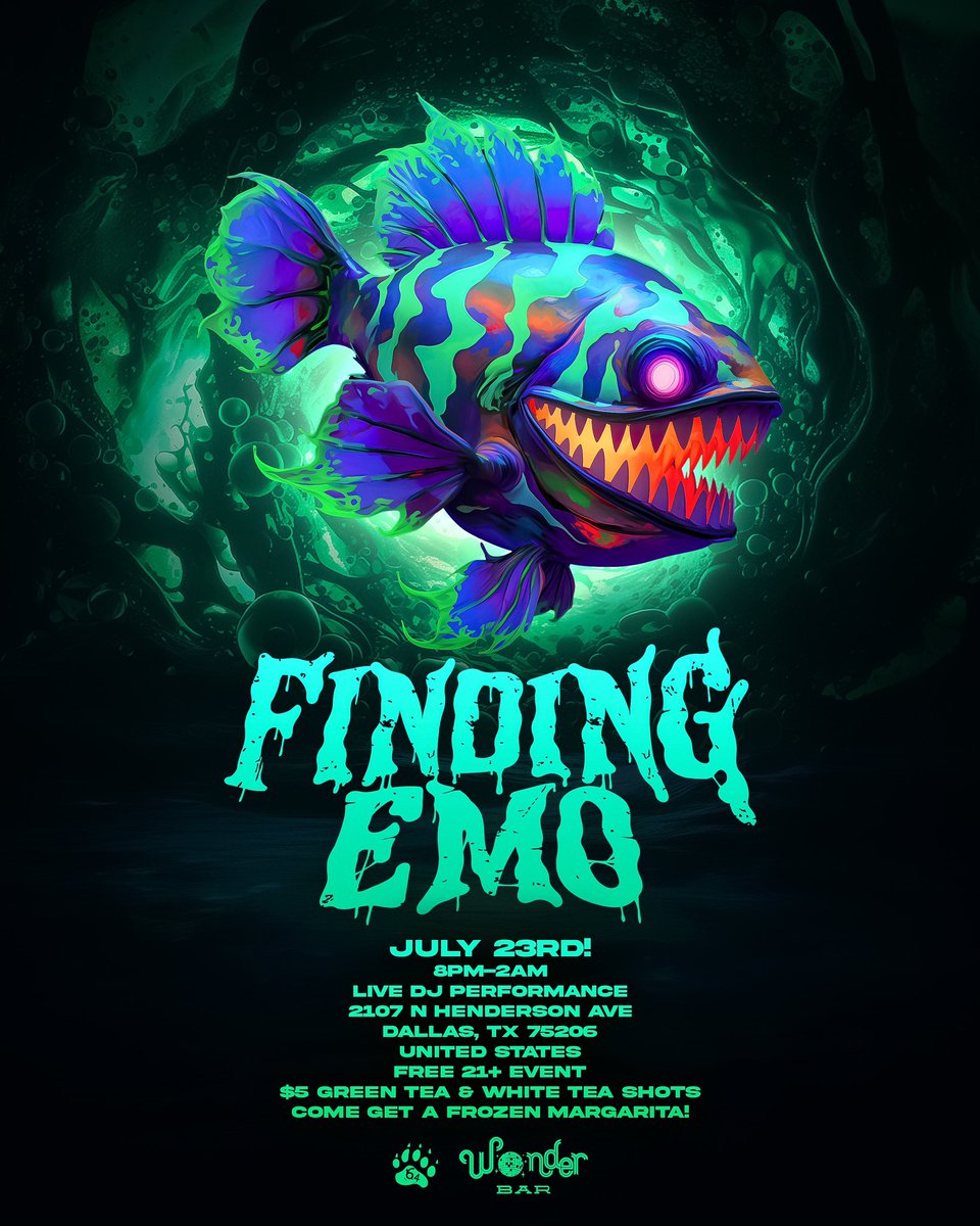 FindingEmo_WB's tweet photo. COME CATCH A WAVE AND HELP US FIND EMO! JULY 23RD @ WONDER BAR! #FindingEmoWB https://t.co/ObCE5mvpzo
