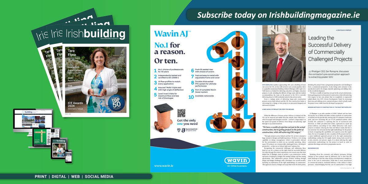 IrishBuildingOL's tweet image. As part of the #LeadersinConstruction interview series in the latest edition of Irish building magazine.
CEO, Ger Ronayne, discusses the contractor’s pre-construction approach to extracting greater GDV.
Read here page 65: edition.pagesuite-professional.co.uk/html5/reader/p…
#JJRExcellence #irishbuilding