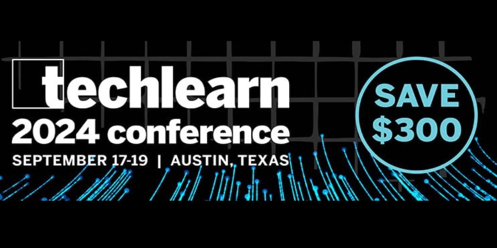 Learn the latest in #LearningTech at our TechLearn Conference! 💻
 
🤠 Join us in Austin, Sept. 17-19, with cutting-edge sessions, hands-on training + network with your
#learninganddevelopment peers.

Learn More - Enjoy Discounted Pricing 'til July 26th!
 techlearnconference.com/welcome.cfm