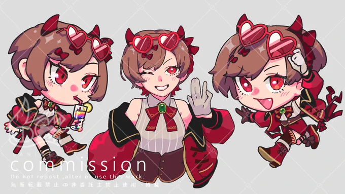 commission! 感謝可愛薯餅委託!人設超可愛畫的好開心特殊指定:鋸齒筆觸、賽璐璐上色#今夜夜遊幫  #R9想畫畫看 
