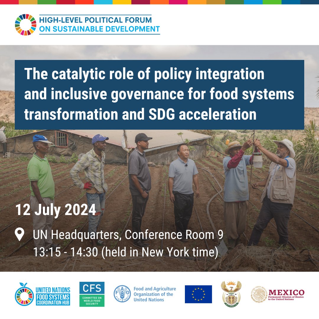 FoodSystems's tweet image. ⏰📢Last chance to register! Join our #HLPF side event on the role of policy &amp;amp; inclusive governance in #FoodSystems transformation. 

🌍Learn how countries and stakeholders are delivering on the #UNFSS2023 Secretary-General’s Call to Action.

Learn more ➡️ bit.ly/3W0kWJa