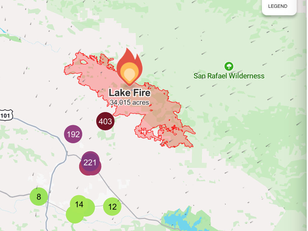 MysticalDr16900's tweet photo. Update! All fires significantly grew. #ShellyFire Grew to 9,234 Acres. #LakeFire Grew to 34,015 Acres, largest so far. #VistaFire has grown to 2,700 Acres, significant Growth. #PoppyFire Has grown to 150 Acres. https://t.co/jb8utGw226