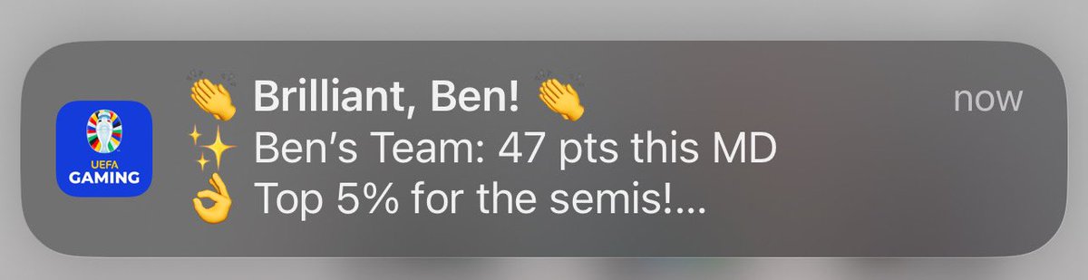 benjamin_fkr's tweet image. Name a better notification. I’ll wait. #FantasyFootball #EURO2024 #EuroFantasy #EuroFantasyFootball
