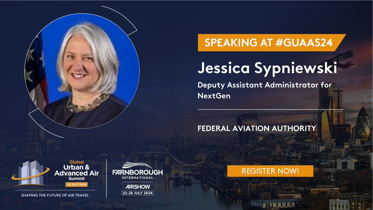 📣#GUAAS24 Speaker Announcement: Jessica Sypniewski, Deputy Assistant Administrator for NextGen, <a href="/FAANews/">The FAA ✈️</a>!
She will be providing her expertise on the panel "Global Regulators - The Next Five Years".
Find out more: lnkd.in/dYu2eCrK
#FIA2024 #AAM