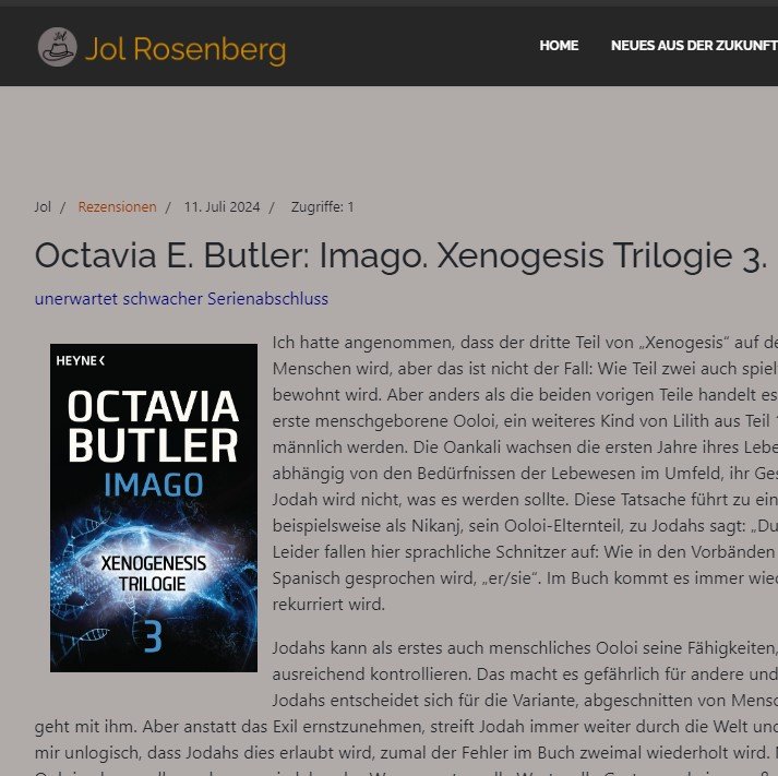 JolRosenberg's tweet photo. Auch wenn die Xenogesis-Trilogie insgesamt eine absolute Leseempfehlung ist, hat mich der Abschluss enttäuscht. Wieso? Lest hier: https://t.co/GkSW0qsSPP
#afrofuturismus #sciencefictionbooks
#sciencefiction #buchblog #buchblogger
#lesen #lesetipp https://t.co/nSrhIwzW8S