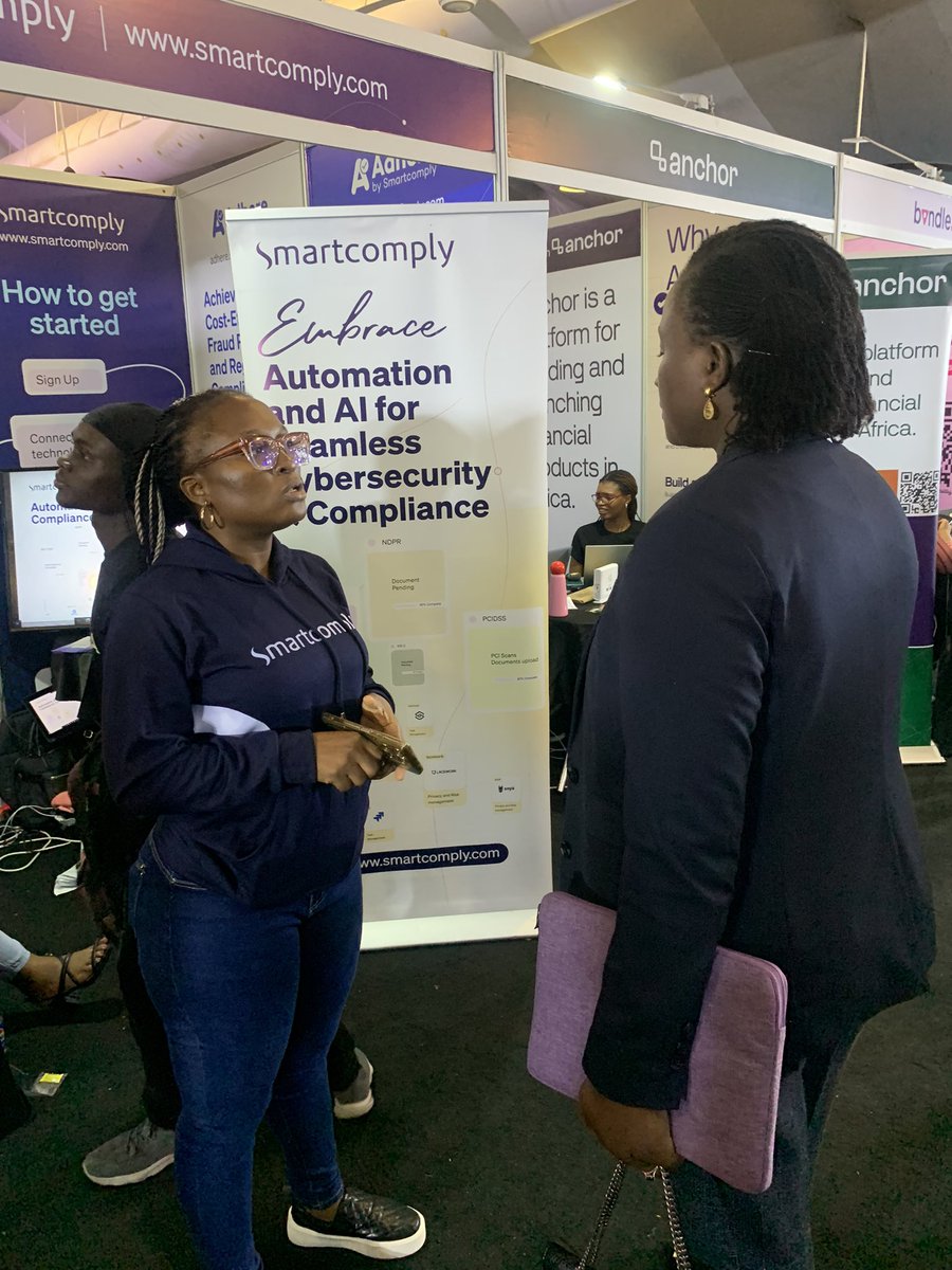 smartcomplyapp's tweet photo. Our customer success team @obaks4u , @sukusandra and Country head of #Smartcomply, Jude Ogbonna are on ground to attend to your business needs.

Visit our booth at the #LagosStartUpWeek event and let’s get your #business secured and on track!

#Cybersecurity #Compliance #Startup https://t.co/VAtHIGpmtv