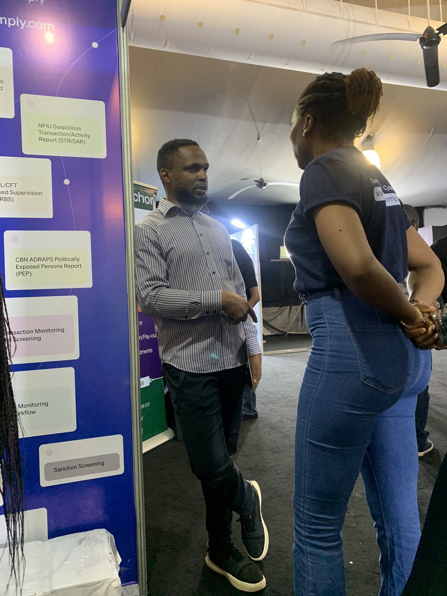 smartcomplyapp's tweet photo. Our customer success team @obaks4u , @sukusandra and Country head of #Smartcomply, Jude Ogbonna are on ground to attend to your business needs.

Visit our booth at the #LagosStartUpWeek event and let’s get your #business secured and on track!

#Cybersecurity #Compliance #Startup https://t.co/VAtHIGpmtv