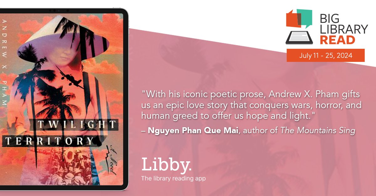 LibraryMcd's tweet image. Ready for the next #BigLibraryRead? The featured title “Twilight Territory” by Andrew X. Pham is available with no waitlists or holds July 11-25 from Libby.
BONUS: Use #biglibraryread for a chance to win a selection of bookish prizes!