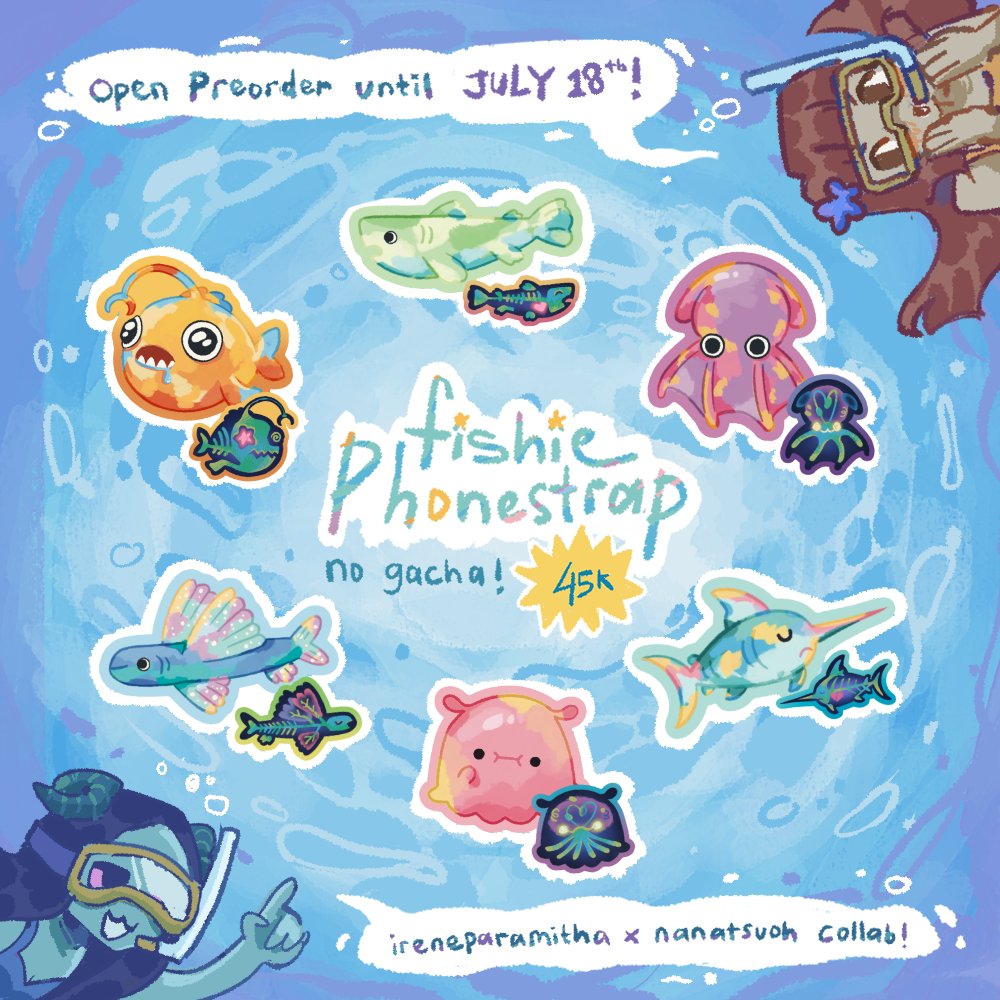 naothern's tweet image. [ Help RT &amp;amp; Like ♡! ]

Miss the opportunity to adopt these cuties at #cf18? We hear you! Here's a mail PO of these fishie babies 🍥🐋☆

💸 45k each (no gacha!)
📅 July 11th - 18th
📬 shipped from South Tangerang (for locals only)
📎 PO link down below ↴

#zonauang #artidn