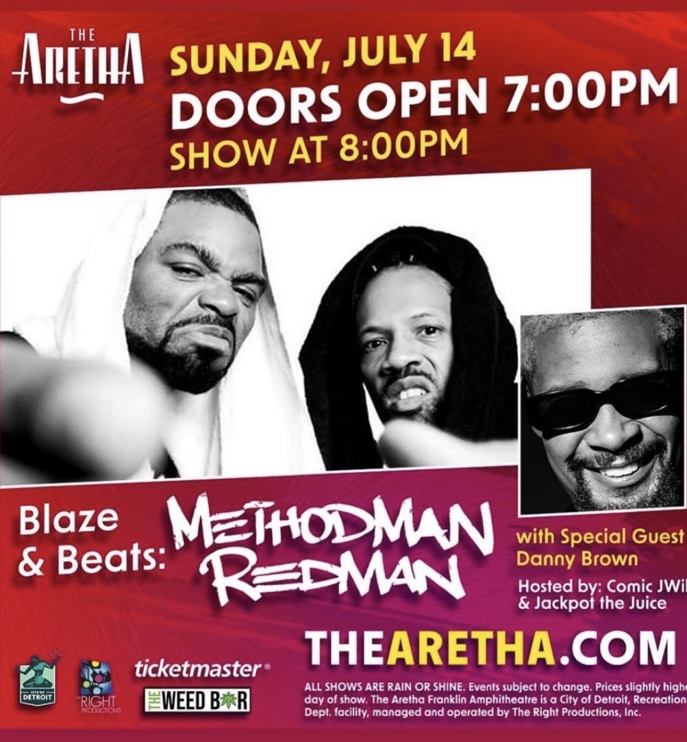 ticalofficial's tweet photo. Busy weekend in Michigan! Backwoods and Bonfires 7/13 Mef and Red at the Aretha Franklin 7/14 TICAL Michigan is available! 🐝🐝 #methodman #tical #ticalofficial #ironlung #hiphop #hiphopculture #hiphopmusic #wutang #methodmanandredman #redman #bonfire #backwoods https://t.co/Xy50yTESOO