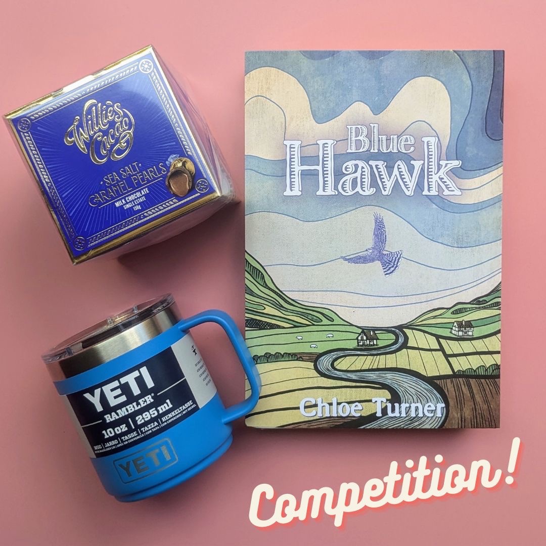 ICYMI: a blue-themed competition! You could win a Blue Yeti 10oz Rambler Mug, a box of Willies Cacao Seasalt Caramel Pearls &amp;a Blue Hawk bookmark. All you need to do is purchase Blue Hawk at deixis.press/books/p/blue-h…. Closes 6 Aug! Already pre-ordered? You’re in to win!) T&amp;Cs apply