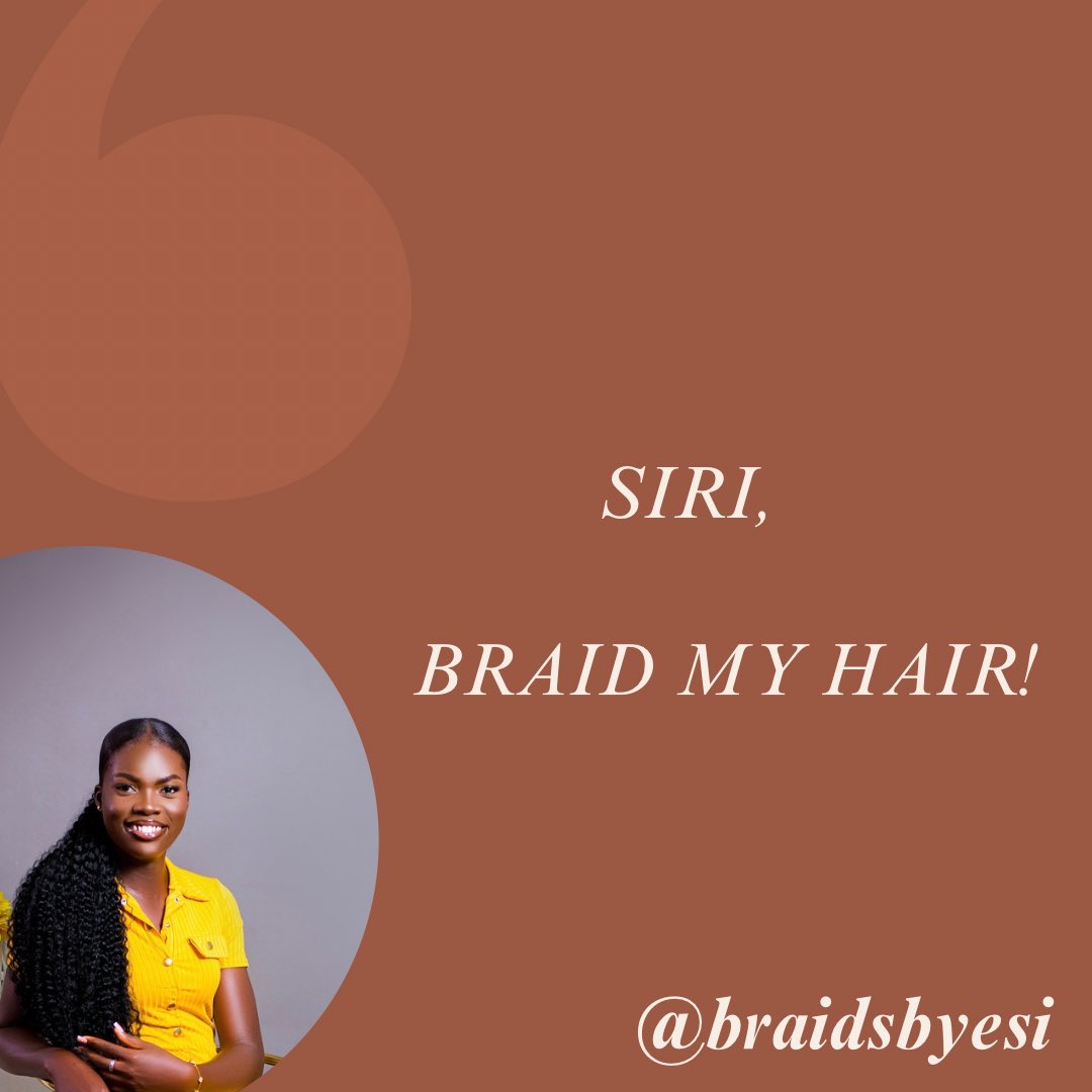 mamsiberry's tweet photo. When we get so much engulfed in technology and forget that, human presence,  relations, involvement and creativity can never be overlooked even with technological advancements.
#Healthyhairjourney #Braids #AI #Siri https://t.co/v3tO2c1XDe