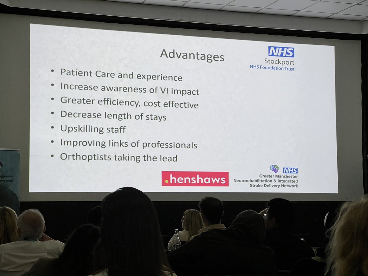 Good to hear about the Orthoptic Stroke Service project in Stockport and the benefits of the Orthoptist, greater efficiency and can reduce work for other stroke AHPs <a href="/GMNISDN/">GM Neurorehab & Integrated Stroke Delivery Network</a> <a href="/WWLNHS/">WWL NHS</a>
