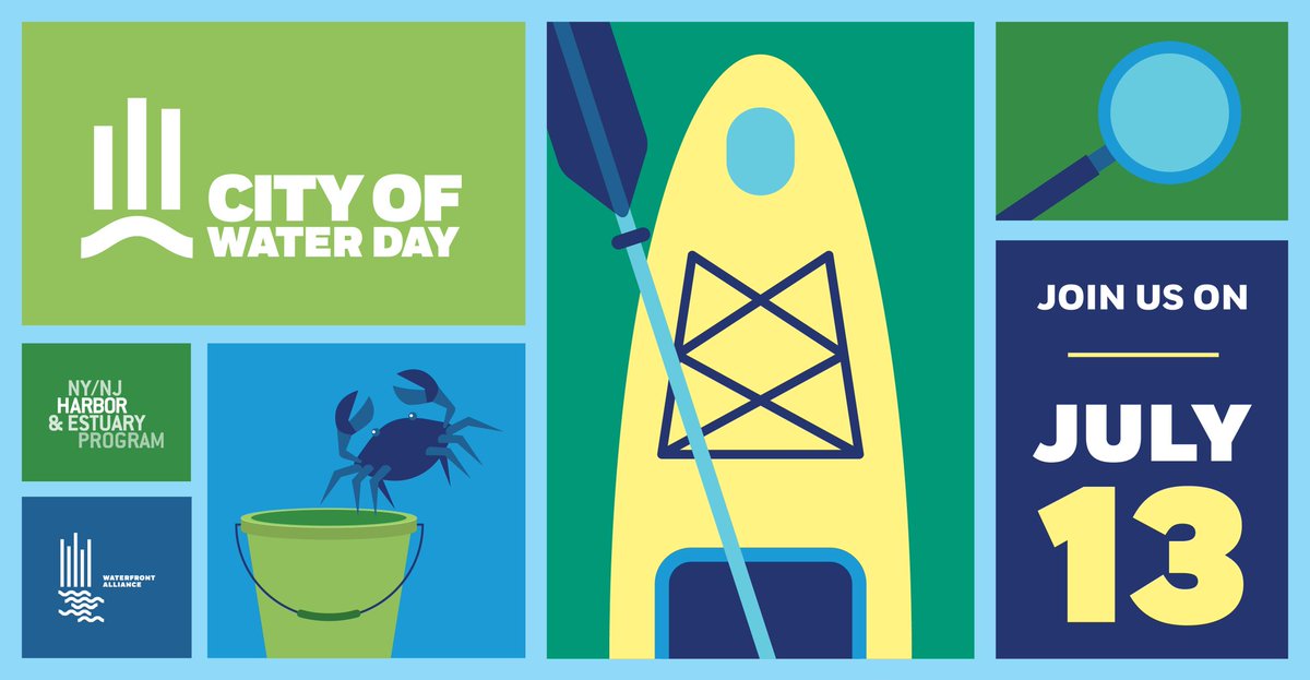 Get to the waterfront on Saturday, July 13, for #CityofWaterDay! It’s an exciting day of fun events on or near the water to bring visibility to the #climatecrisis. Events in the 5 boroughs, NJ, and the lower Hudson Valley! cityofwaterday.org