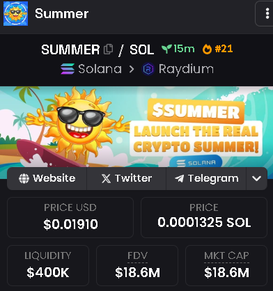 SummerSolCoin's tweet photo. π Exciting news! Summer token is now verified on DexScreener. Track our progress and stay updated with the latest trends.
π DexScreener: #SummerToken #Solanahttps://dexscreener.com/solana/71K7F3WVX5hRpL4N9iX8rJMERV5Q4cpcmfPA6q7ro2J2 https://t.co/gUGmp2cfxP