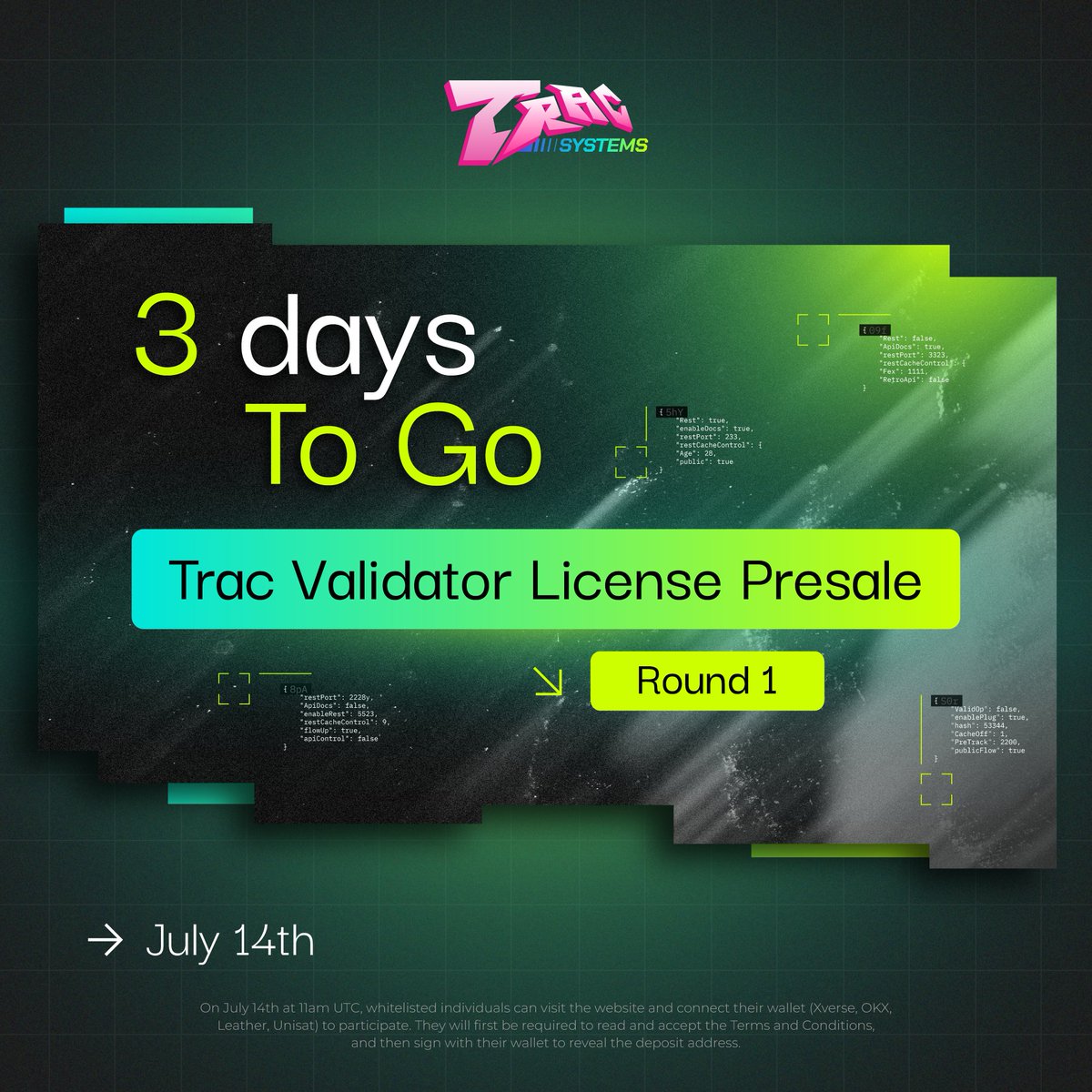 Trac Network (@trac_btc) on Twitter photo ๐ ๐๐๐๐ ๐๐ ๐๐ โ๏ธ
Round 1 of the Trac Validator License Presale goes live at ๐๐๐๐ฆ ๐๐๐ on ๐๐ฎ๐ง๐๐๐ฒ, ๐๐ฎ๐ฅ๐ฒ ๐๐๐ญ๐ก๐๏ธ
300 licenses available at only 300 $TRAC each!๐ฐ
There were 2 ways to become eligible:
1) Highest weighting score based on interaction ๐ ๐๐๐๐ ๐๐ ๐๐ โ๏ธ
Round 1 of the Trac Validator License Presale goes live at ๐๐๐๐ฆ ๐๐๐ on ๐๐ฎ๐ง๐๐๐ฒ, ๐๐ฎ๐ฅ๐ฒ ๐๐๐ญ๐ก๐๏ธ
300 licenses available at only 300 $TRAC each!๐ฐ
There were 2 ways to become eligible:
1) Highest weighting score based on interaction