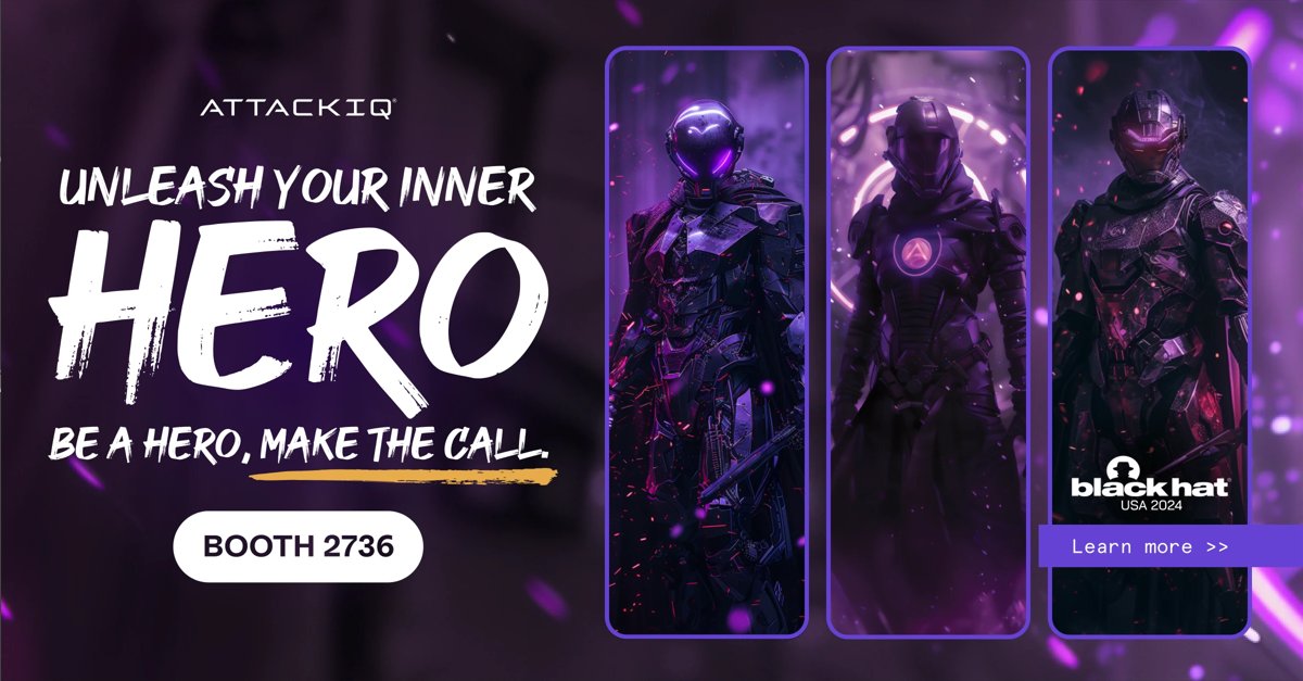 AttackIQ's tweet photo. Unleash your inner hero at Black Hat (Booth 2736) with AttackIQ! 🦸
Become the security commander and conquer real-world threats.
➡ Limited spots! Pre-book: https://t.co/HR8AJG4u4V
#BlackHat #SecurityHero https://t.co/j2KI94ZhWt