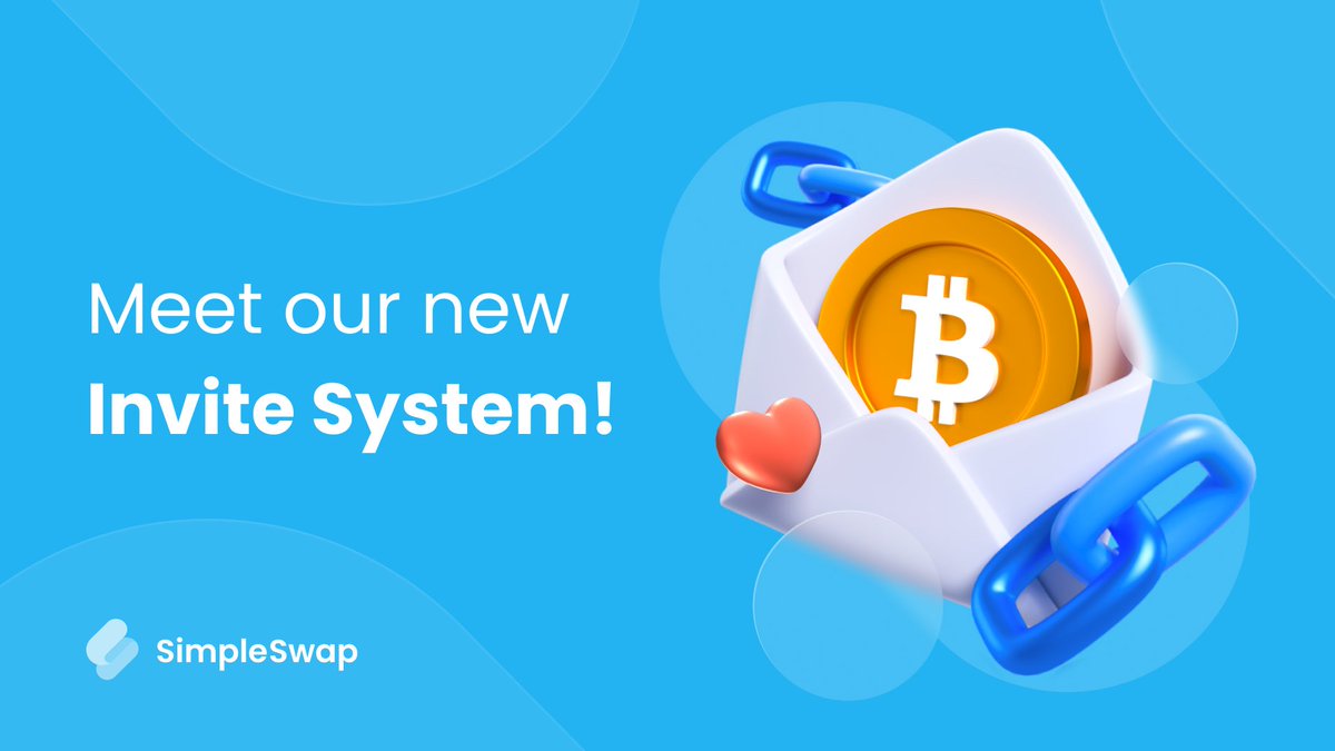 SimpleSwap_io's tweet photo. 🎁 Invite your friends to SimpleSwap and get rewards together!

The new Invite System is here. It’s simple – as always:
✅ Get your referral link in the customer account
✅ Your friends have to sign up using your link & finish the exchange
✅ They will find their $50 in #BTC in the customer account
✅ Next two weeks you’ll earn 0.1% in BTC on all finished exchanges made by your friends

➡️ Get started: https://t.co/NYxTGEd5Ew