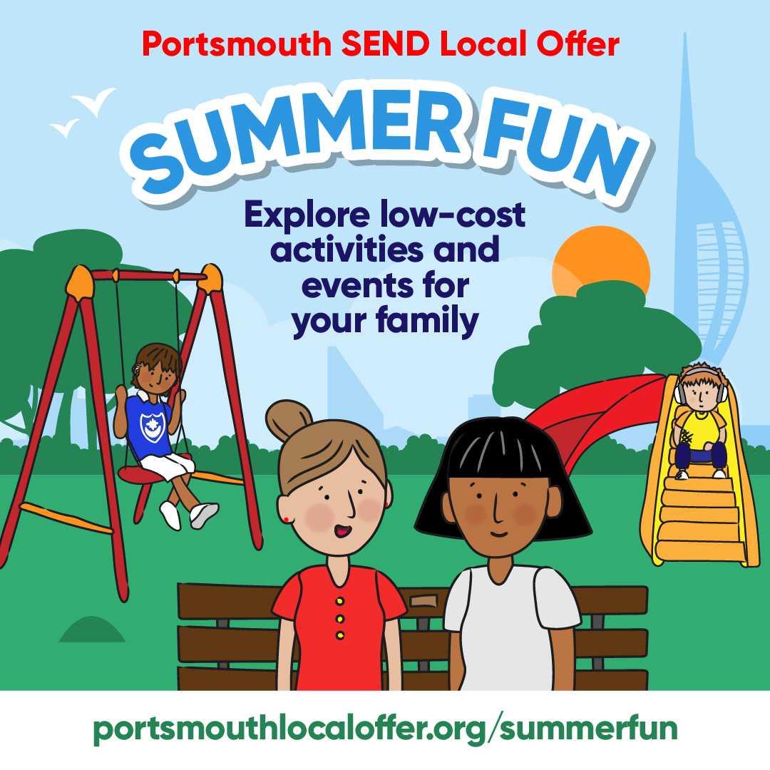 SendLocal's tweet image. Visit the Portsmouth Local Offer Summer Fun guide to find low-cost activities in Portsmouth suitable for families with Special Educational Needs and/or Disabilities (SEND) during the school holidays. portsmouthlocaloffer.org/summerfun