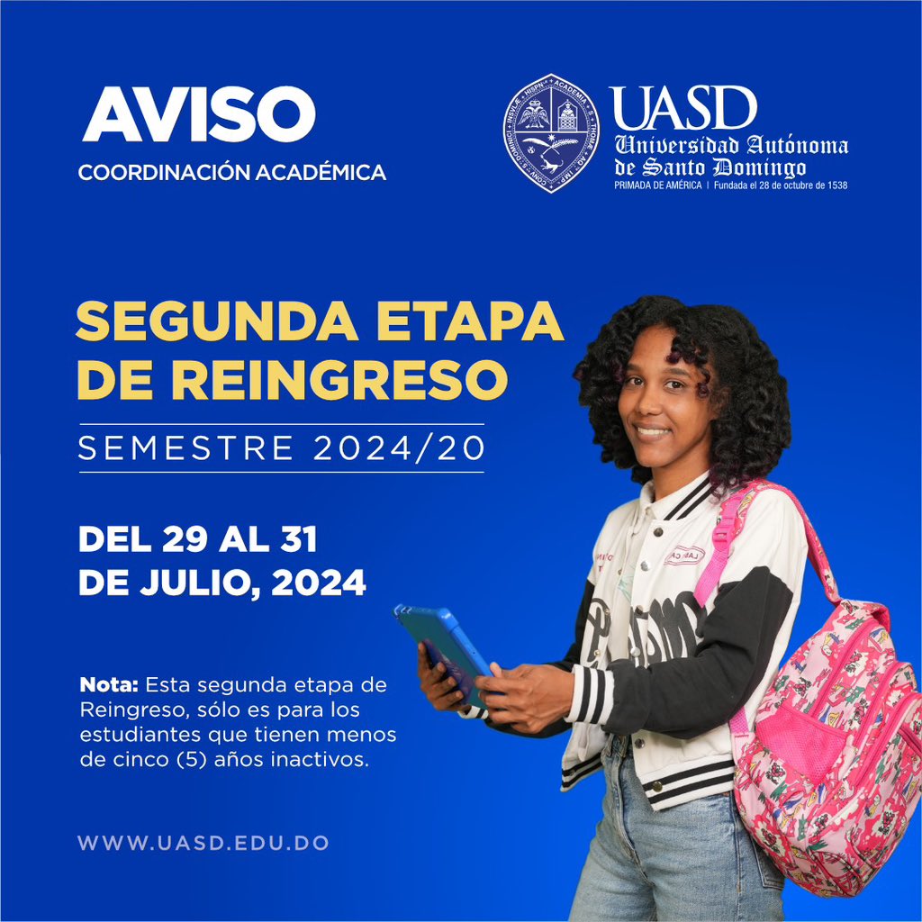 UniversidadUASD's tweet photo. ¡Atención estudiantes! https://t.co/Lgzd9Wckk5