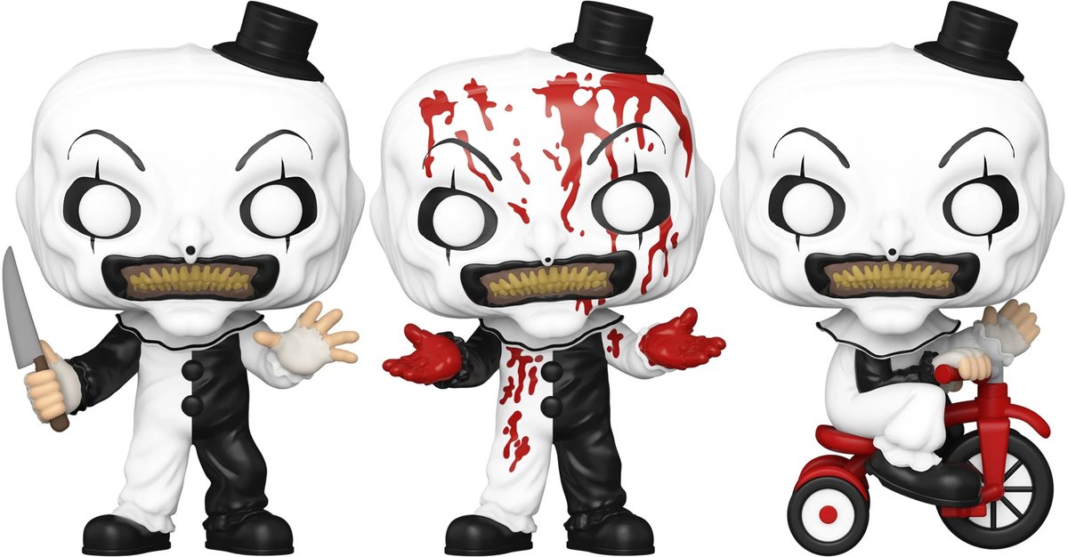Terrifier gets long-awaited Funko Pop treatment: brokehorrorfan.com/post/755663996…

5 different versions of Art the Clown!