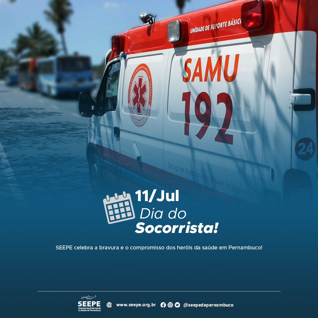 O dia 11 de Julho é especial para àqueles que dedicam suas vidas a salvar outras vidas, com coragem e dedicação.

Agradecemos pelo trabalho árduo, pela compaixão e pela incansável entrega em prol do próximo.
 
Feliz Dia do Socorrista! ❤️👩‍⚕️👨‍⚕️

 #diadosocorrista #enfermagem #heróis