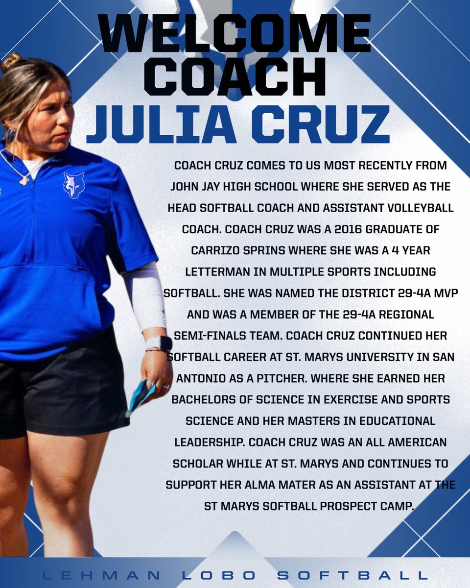 Lady Lobo Softball got better instantly with the addition of Coach Cruz to our coaching staff!With her impressive background as a high school head coach  and collegiate player, we're confident that she'll bring a wealth of knowledge and expertise to our program.