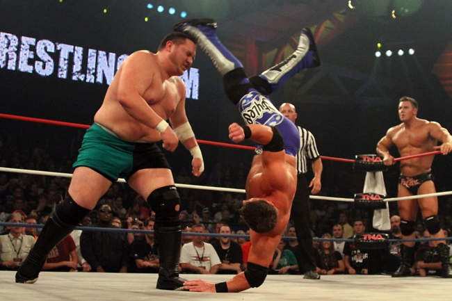 wrestle_hist's tweet photo. 7/11/2010
AJ Styles & Frankie Kazarian defeated Samoa Joe & Rob Terry at Victory Road from the Impact Zone in Orlando, Florida.
#TNA #ImpactWrestling #VictoryRoad #AJStyles #ThePhenomenalOne #FrankieKazarian #SamoaJoe #SamoanDynasty #JoeJoeJoe #RobTerry #RobbieT https://t.co/smCi8VullN