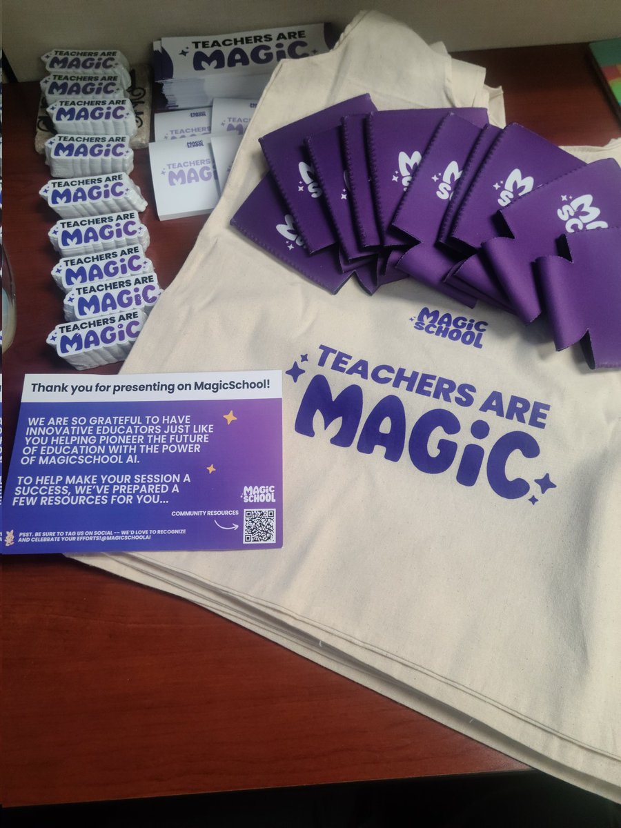 Thank you <a href="/magicschoolai/">MagicSchool AI 💜 🪄✨</a> for the training swag !!! #teachersaremagic #teambcsd