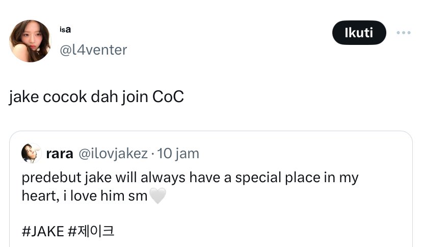 ilovjakez's tweet photo. gambaran jake kalo join coc : https://t.co/1NJj9S6cwB