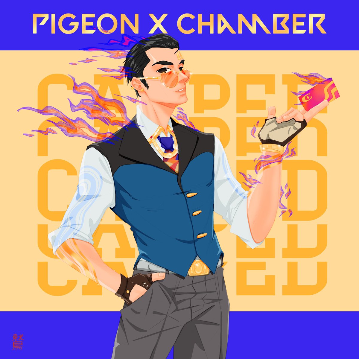 Pigeon x Chamber 🥚 #fanart #VALORANT #nopixel #pigeon #cg
