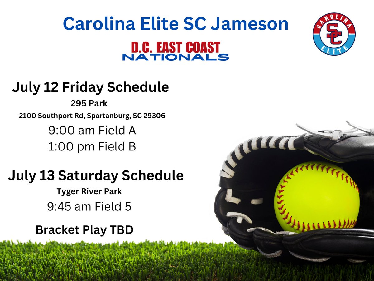 Playing this weekend in the Diamond Classic East Coast Nationals tournament. Come watch us play! <a href="/EliteSC14UNtnl/">Carolina Elite SC Jameson</a> #BeElite