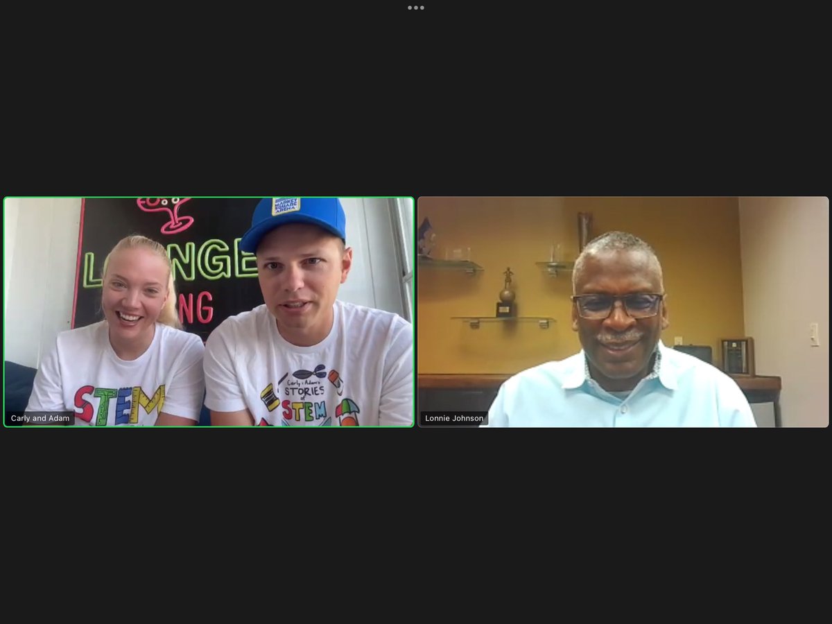 mrsishamscience's tweet photo. Definitely worth getting up at 6am to see the keynote from Lonnie Johnson at the Stories of STEM Summit with @carlyandadam! #storiesofstem https://t.co/5uJ8wT7cBl