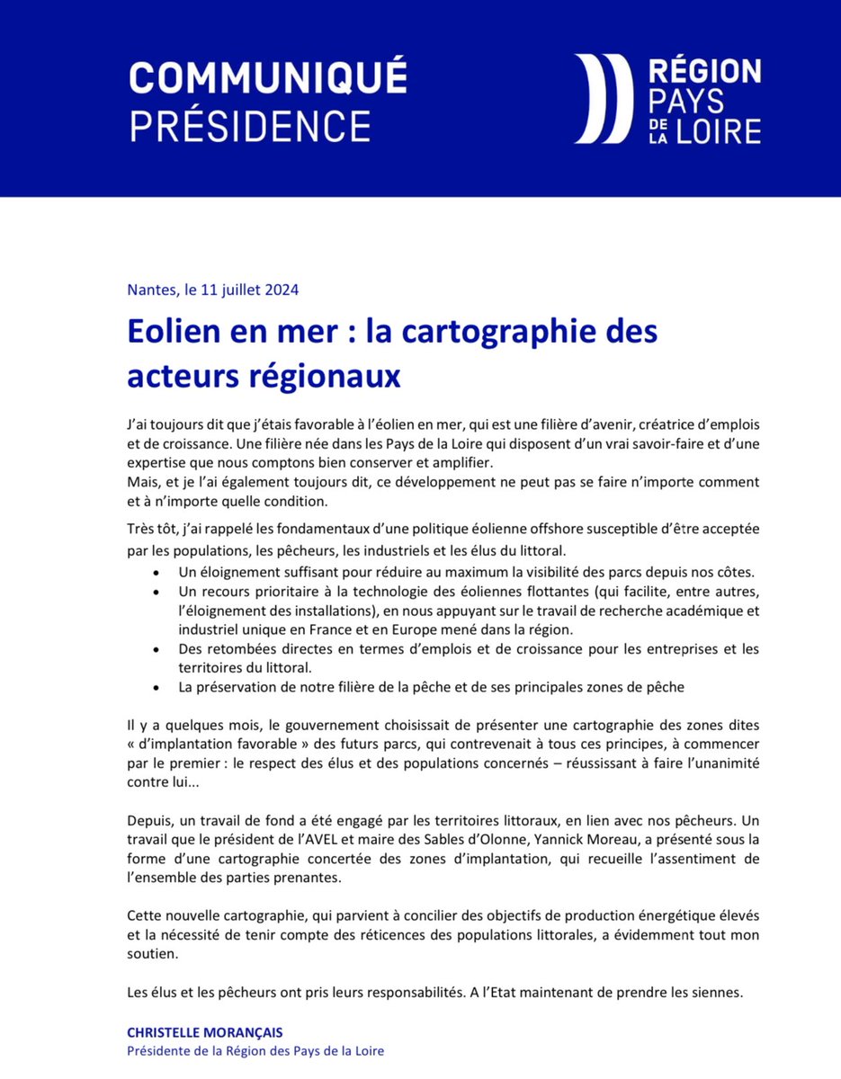 Planification des éoliennes en mer : les acteurs régionaux se mettent d’accord sur une proposition de carte commune.