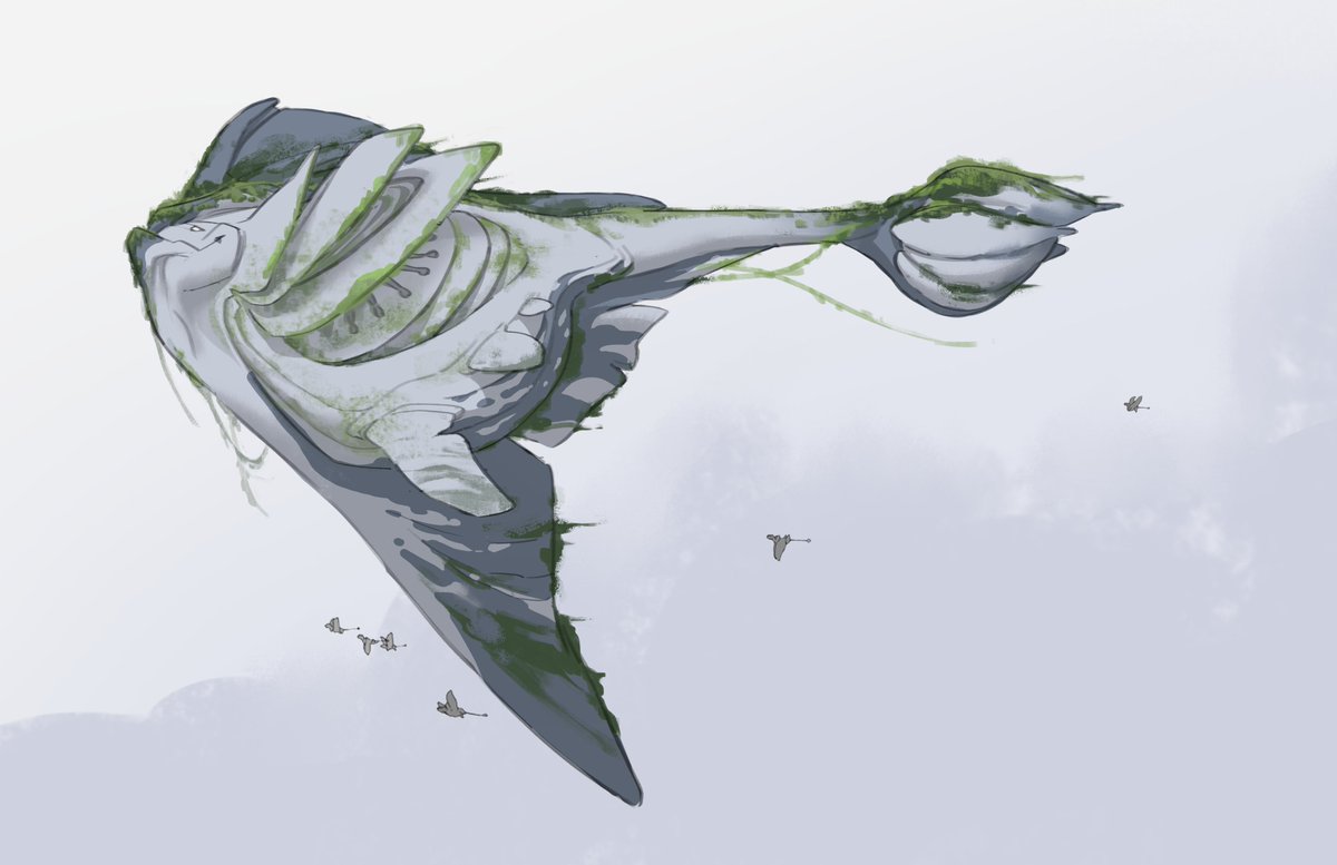 angchenart's tweet photo. A few more sketches for Wondla's air whale (these were a lot closer to what @TonyDiTerlizzi  had in his original illustrations), and the final result in the show ✌️ https://t.co/eQMH7yby8t