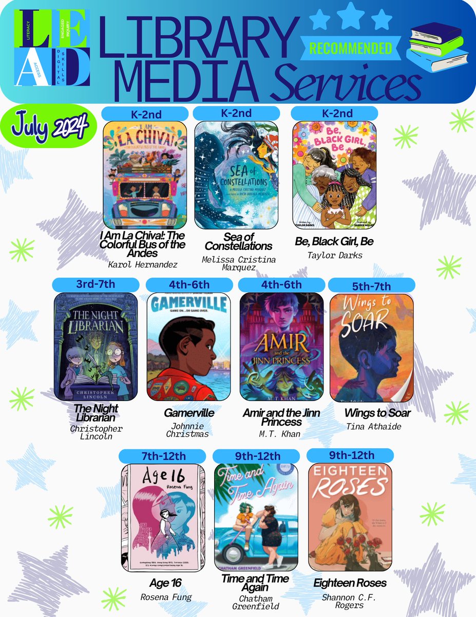 JCPS Library Media Services Department (@jcps_lms) on Twitter photo 📚 On the hunt for an exciting new story? Dive into these captivating July new book releases! 📖✨#JCPSLibraries #EveryChildaReader #Literacy #BooksUniteUs #LetFreedomRead #ReadingForPleasure #ReadersAreLeaders #RepresentationMatters #READ #BookRecommendations <a href="/JCPSLMSDrLynn/">JCPSLMSDr.Lynn</a> 📚 On the hunt for an exciting new story? Dive into these captivating July new book releases! 📖✨#JCPSLibraries #EveryChildaReader #Literacy #BooksUniteUs #LetFreedomRead #ReadingForPleasure #ReadersAreLeaders #RepresentationMatters #READ #BookRecommendations <a href="/JCPSLMSDrLynn/">JCPSLMSDr.Lynn</a>